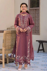 JADE - 3PC DHANAK EMBROIDERED SHIRT WITH DHANAK EMBROIDERED DUPATTA AND TROUSER - HZG2225